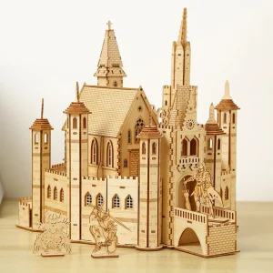 Puzzle 3D in legno per adulti, Kit modello architettura castello in legno, Giocattolo meccanico da assemblare, Regalo di compleanno, Decorazione per la casa, 234 pezzi