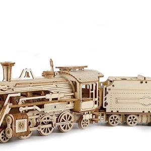RoWood Puzzle 3D Modello di Locomotiva a Vapore in Legno - Modellini Auto da Costruire per Adulti - Modellismo da Costruire Adulti Fai da Te