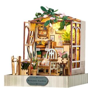 DIY Miniature Dollhouse Kit Wooden Dolls House with LED Dust Cover Creative Room Mini House Building Kit for Birthday Gift