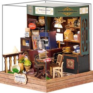 DIY Miniature Dollhouse Kit Wooden Dolls House with LED Dust Cover Creative Room Mini House Building Kit for Birthday Gift