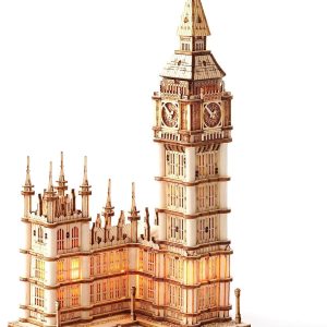 Rolife 3D Wooden Puzzles Big Ben Craft Model Kits for Adults to Build Birthday Gift