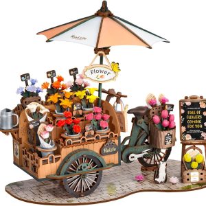 Rolife 3D Puzzles for Adults Wooden-Model Building Kit Flower Cart to Build-Crafts for Adults Collectibles Gifts for Boys Girls