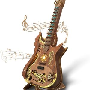 和旋吉他15.3*13.3*H36.2cm 可真实演奏机械传动，弹奏点亮灯光 La chitarra Chord puo realisticamente riprodurre la trasmissione meccanica e suonarla puo accendere le luci.