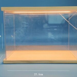 防尘展示盒亚克力两边木头带灯 Netto Vetrina antipolvere in acrilico con lati in legno e luci integrate.